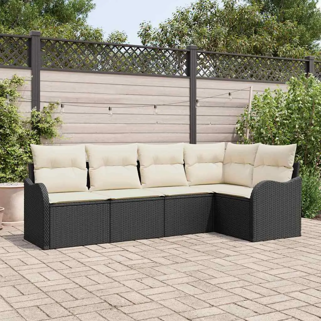 Ensemble de canapé de jardin Noir polyrotin vidaXL 3345697