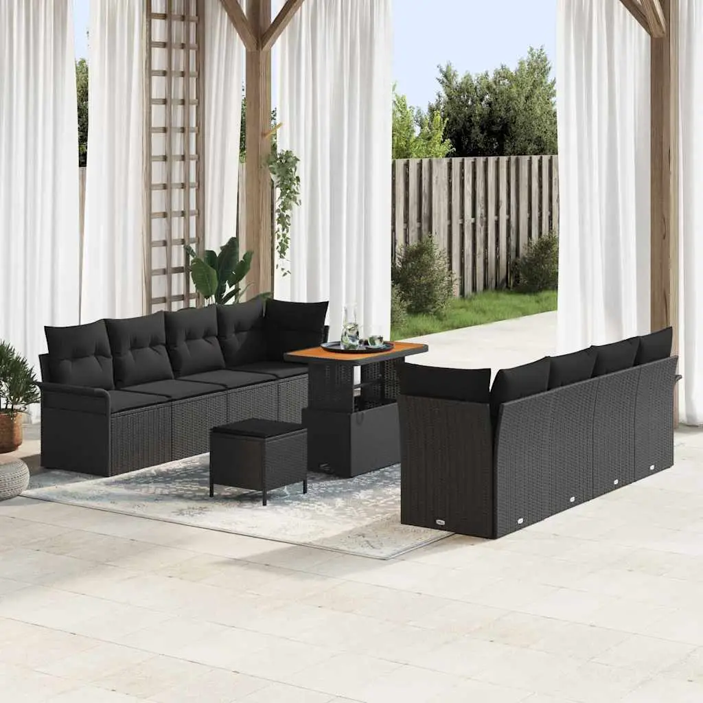 Ensemble de canapé de jardin avec coussin Noir 90 x 55 x 71 cm vidaXL 3364059
