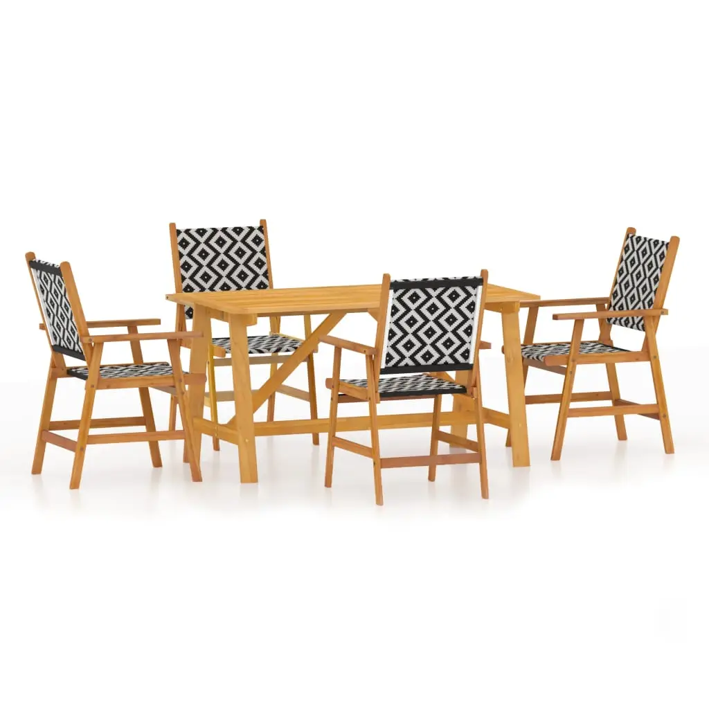 Ensemble de 5 pcs table de jardin avec chaises – mobilier de jardin Bois d’acacia solide-JU2743