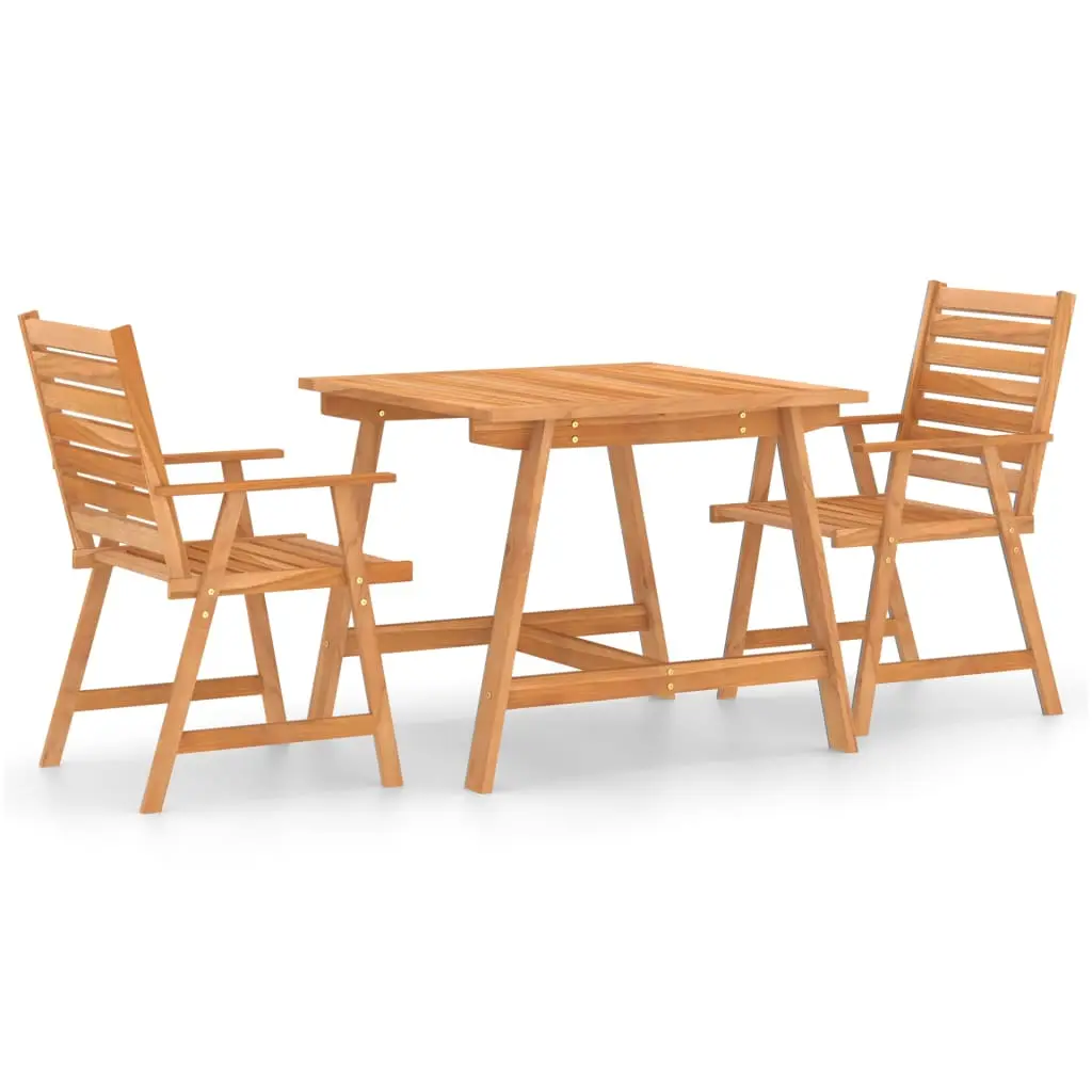 Ensemble de 3 pcs table de jardin avec chaises – mobilier de jardin Bois d’acacia solide-JU2640