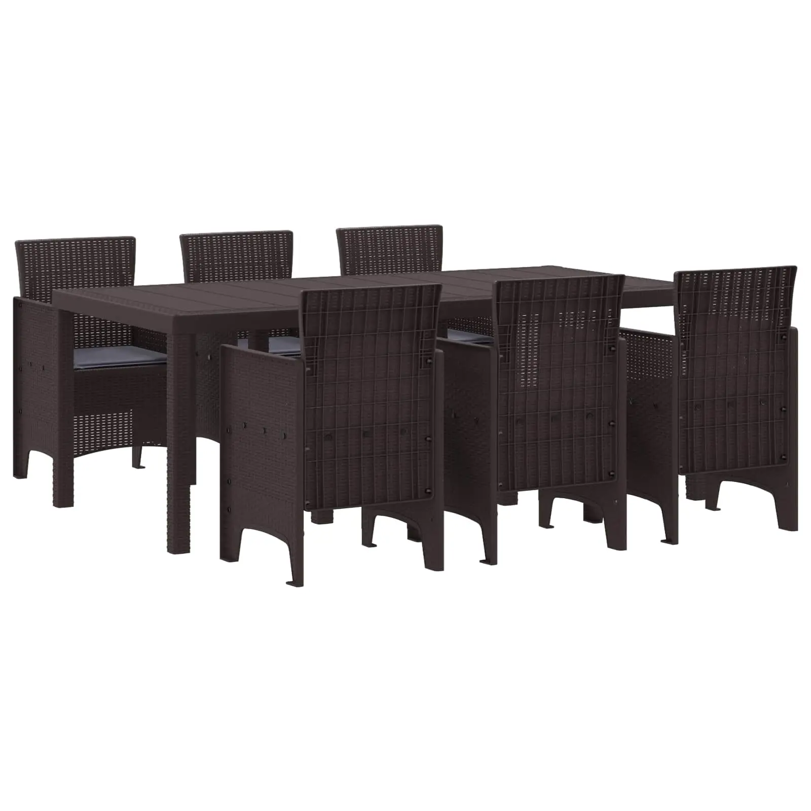 Ensemble de salle à manger pour jardin 7 pcs Marron vidaXL 3378720
