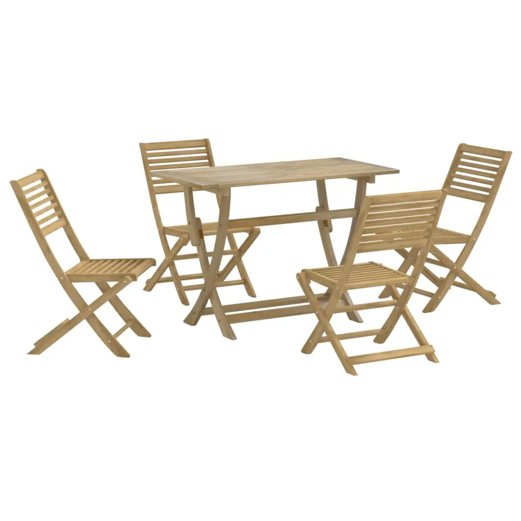 Ensemble de 5 pcs table de jardin avec chaises – mobilier de jardin Bois d’acacia solide