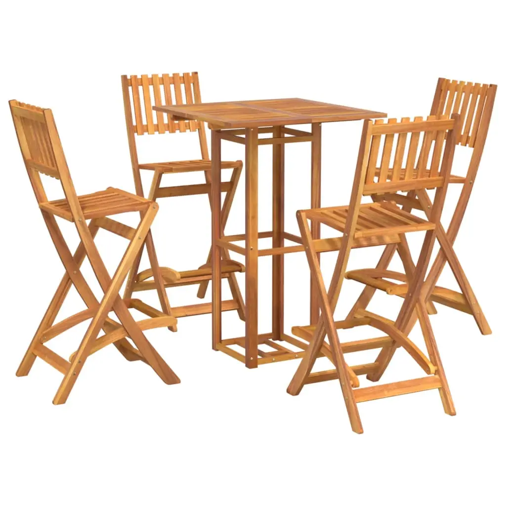 Ensemble de bar d’extérieur 5 pièces bois d’acacia massif