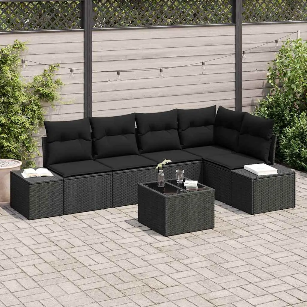 Ensemble de canapé de jardin avec stockage Noir polyrotin vidaXL 3355742