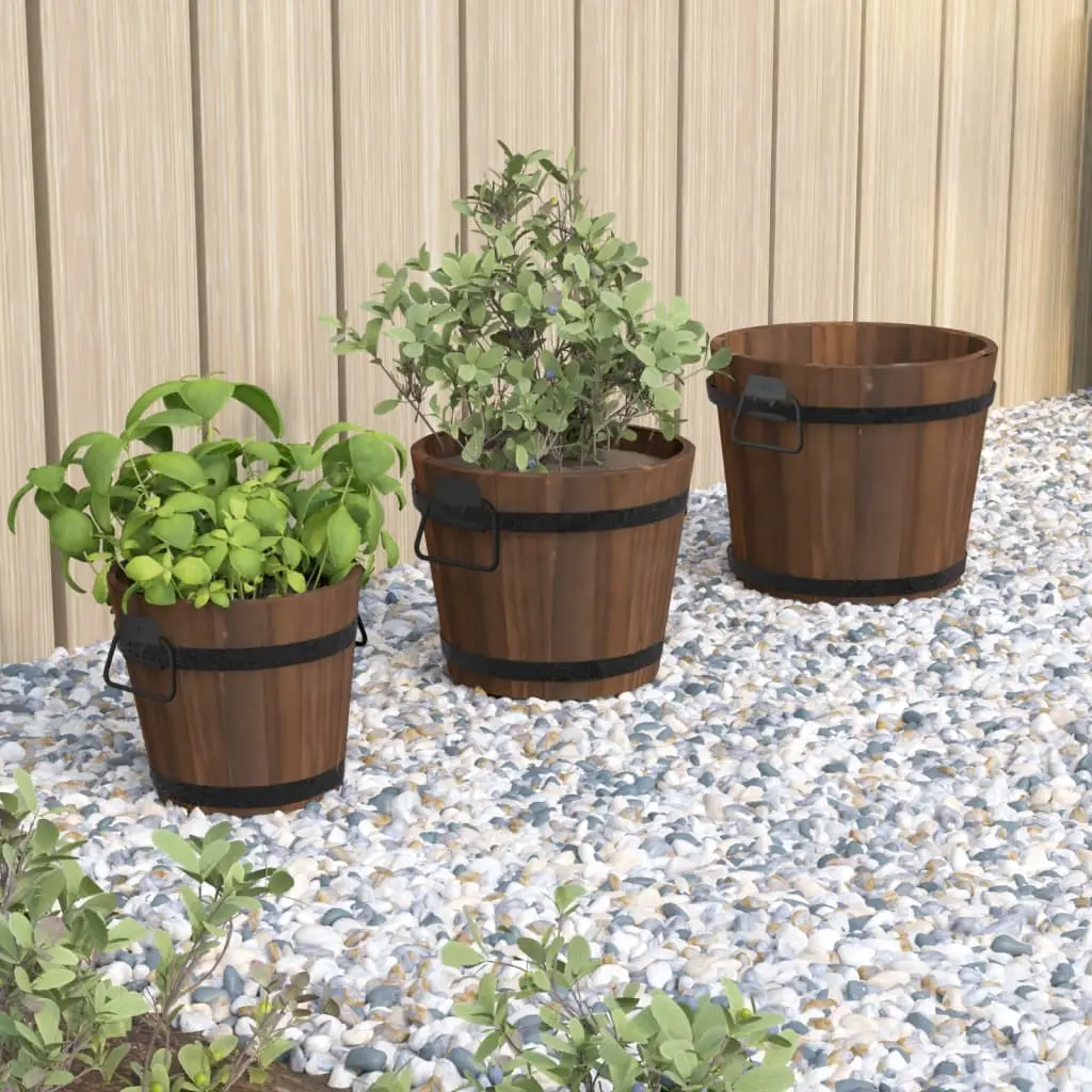 Ensemble de jardinière godet 3 pcs bois massif de sapin vidaXL 363362