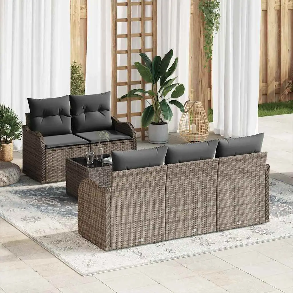 Ensemble de canapé de jardin Gris polyrotin vidaXL 3345579
