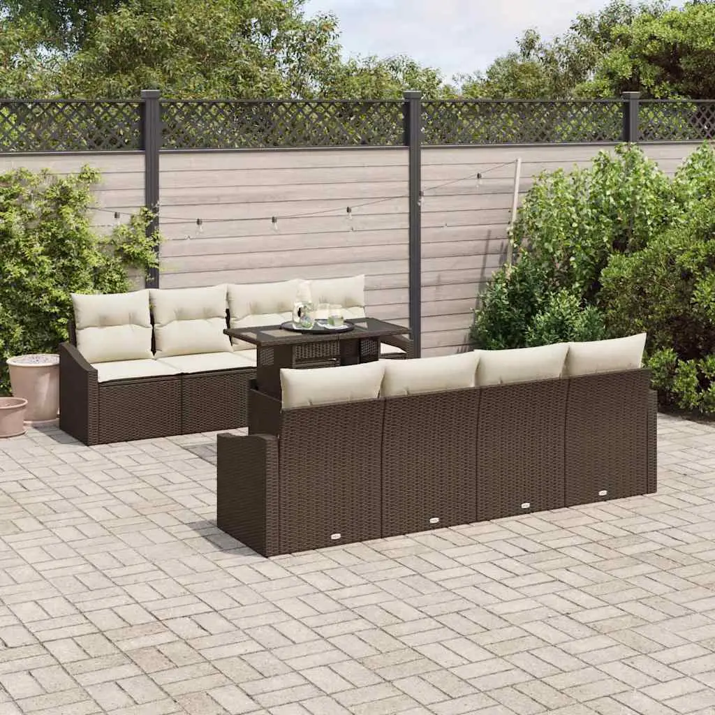 Ensemble Canapés d’Extérieur 7 Pièces Marron et Crème Cosy pour Coins Repos Multiples au Jardin – ComfortXL Outdoor Living