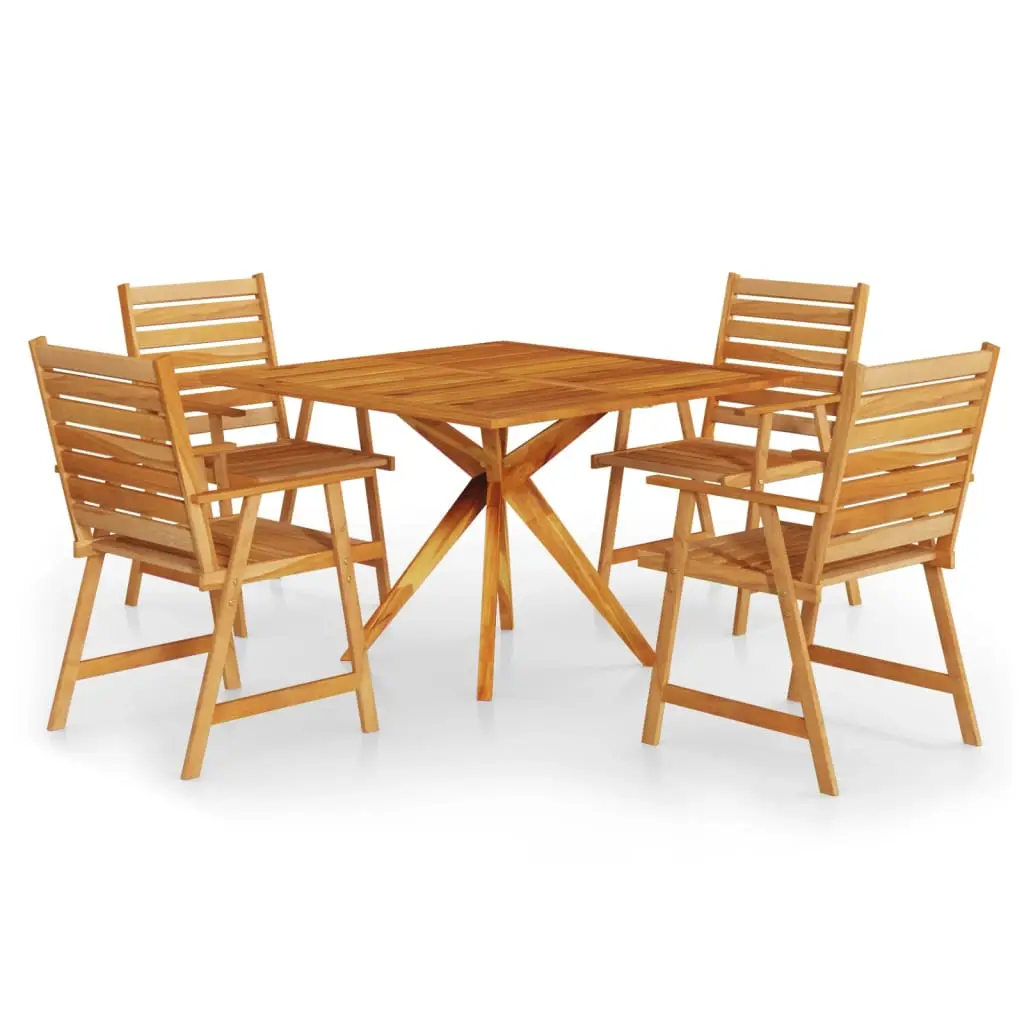 Ensemble de 5 pcs table de jardin avec chaises – mobilier de jardin Bois d’acacia solide-JU2645