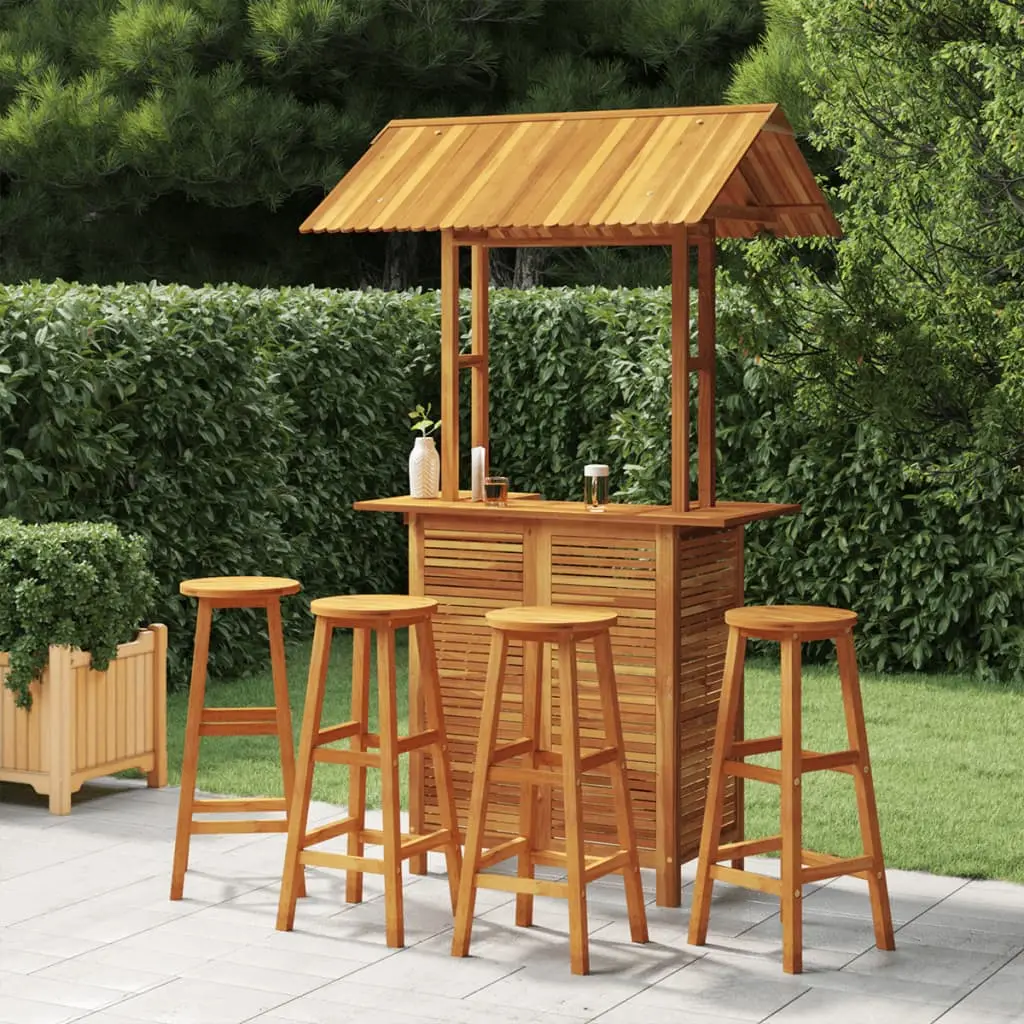 Ensemble de bar de jardin 5 pcs Bois d’acacia solide vidaXL 3116007