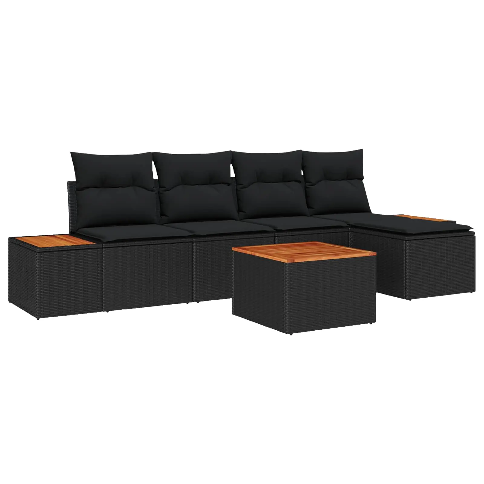 Ensemble Canapé et Table en Résine Tressée Solide, Modulable avec Sac Étanche pour Jardin, Noir Classique – ComfortXL Outdoor Living