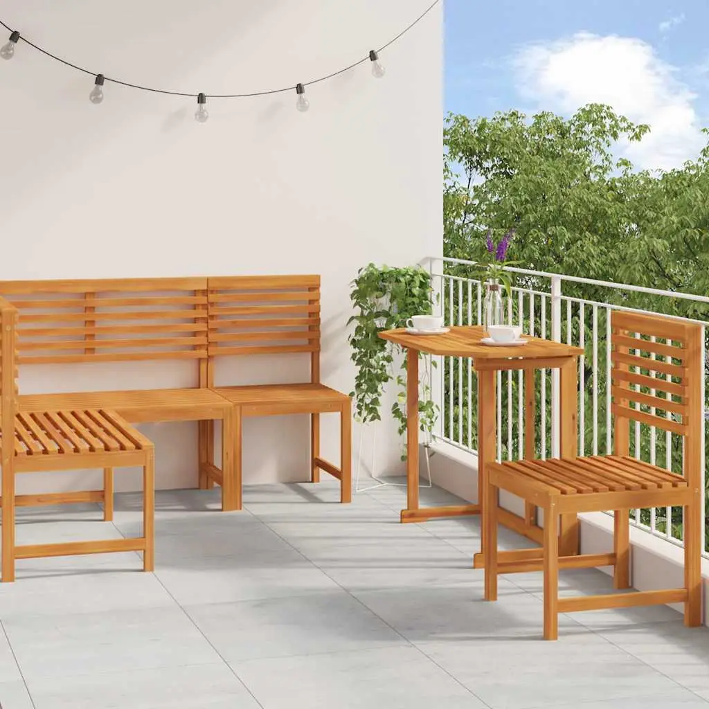 Ensemble de banc de jardin 4 pcs Marron Bois d’acacia massif vidaXL 3328689