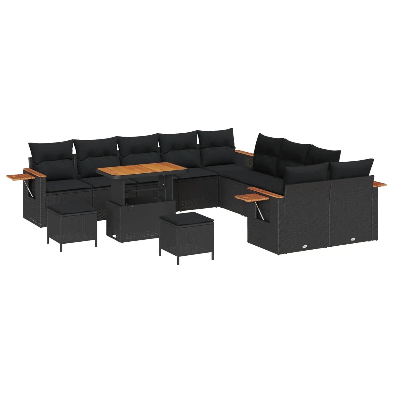 Ensemble Canapé Jardin 17 Pièces Noir Résistant UV avec Coussins Confort – ComfortXL Outdoor Living