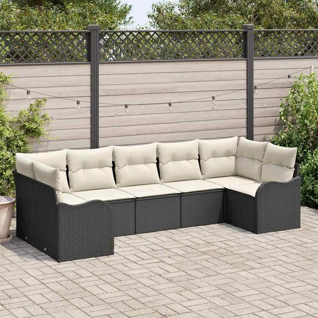 Ensemble de canapé de jardin Noir polyrotin vidaXL 3345847