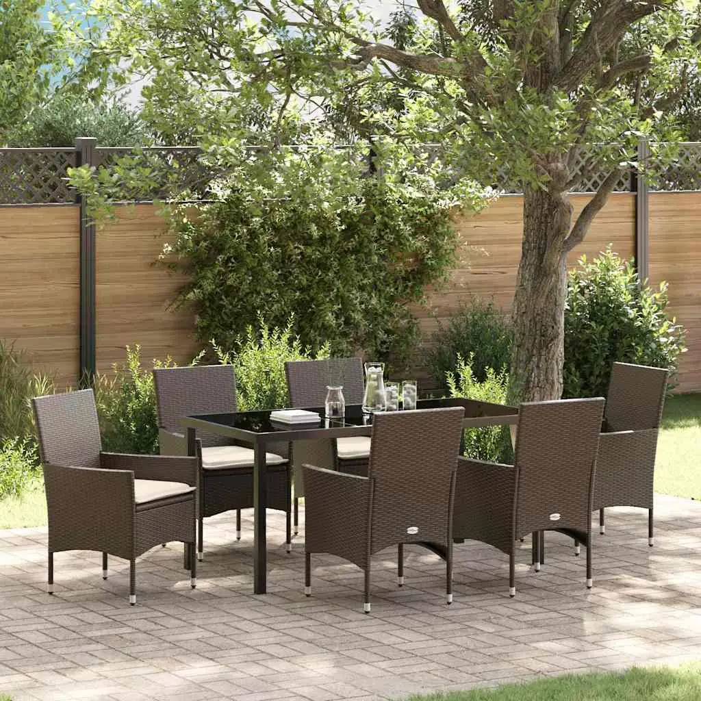 Ensemble de salle à manger pour jardin 7 pcs Marron polyrotin vidaXL 3379783
