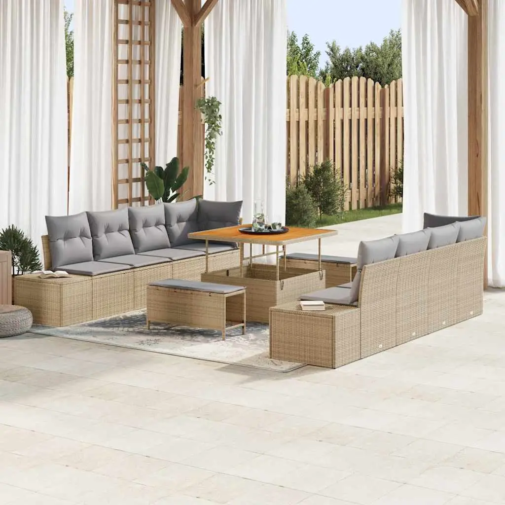 Ensemble de canapé de jardin Beige 100 x 100 x 71 cm Poly rotin vidaXL 3364717
