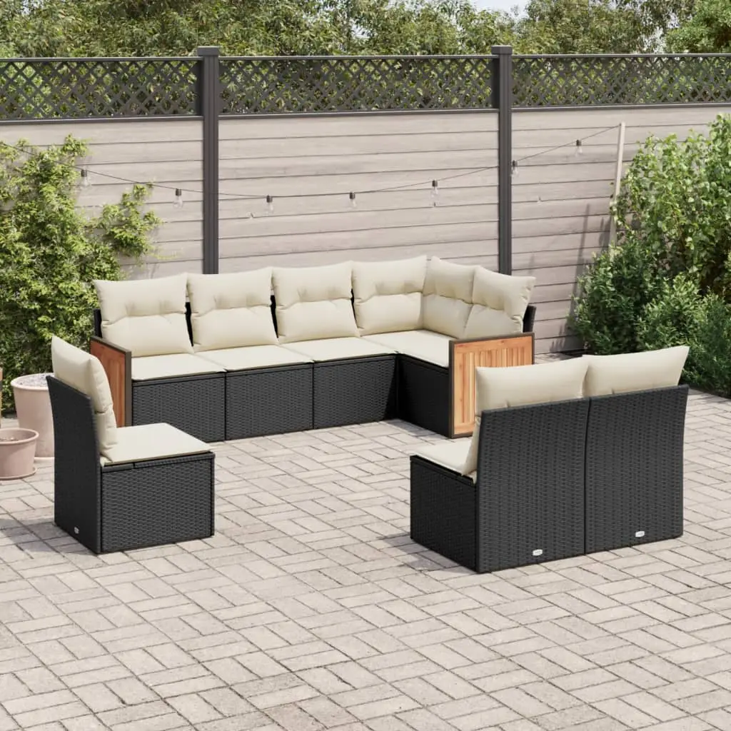 Ensemble de jardin 8 places noir en résine tressée avec coffres de rangement – ComfortXL Outdoor Living