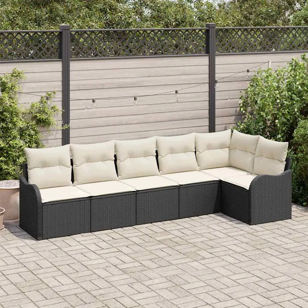 Ensemble de canapé de jardin Noir polyrotin vidaXL 3345717