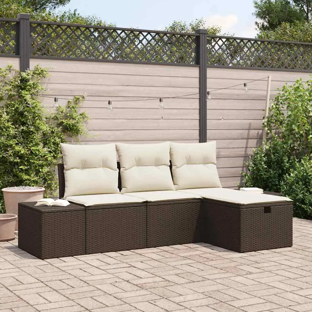Ensemble de Canapés avec coussin 4 pcs polyrotin vidaXL 3360679