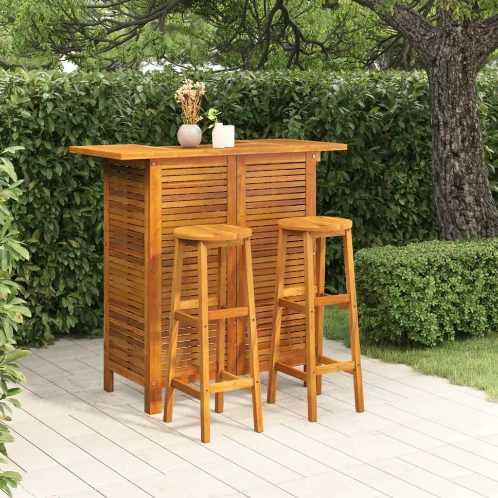 Ensemble de bar de jardin 3 pcs Bois d’acacia solide vidaXL 3116000