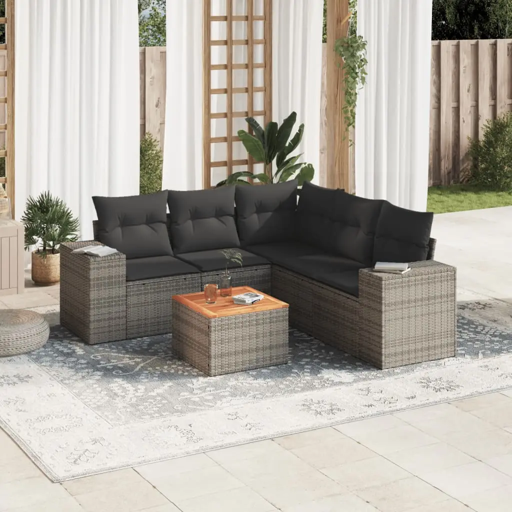 Ensemble de Jardin Modulable 5 Places en Résine Tressée avec Rangement sous Assise Gris – ComfortXL Outdoor Living
