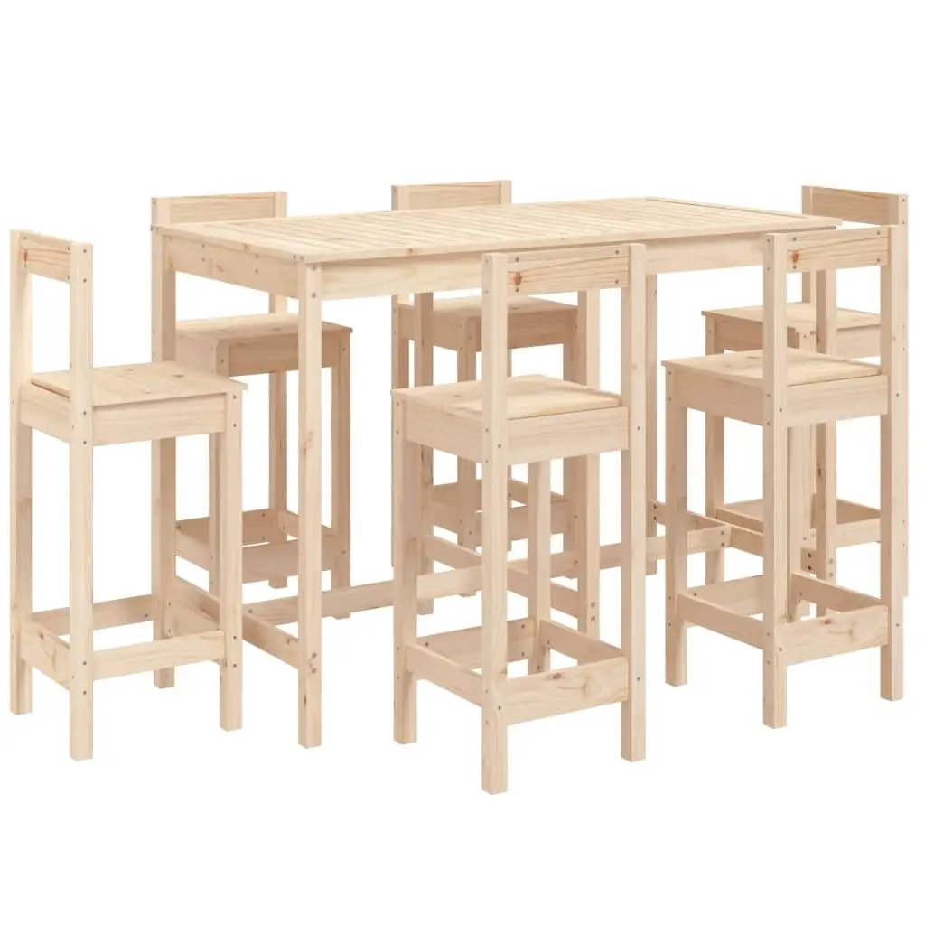 Ensemble de bar de jardin – Salon de jardin – meuble de jardin 7 pcs Bois de pin massif