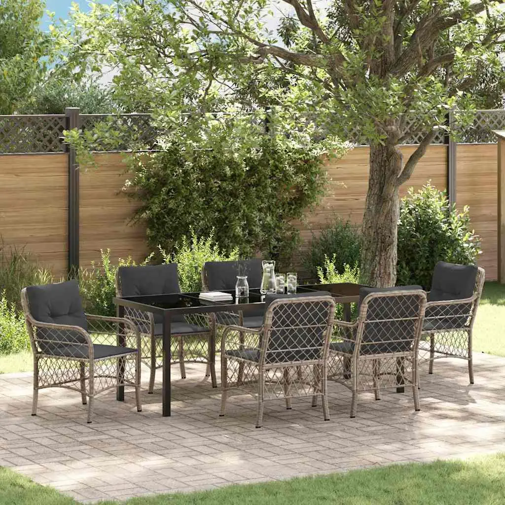 Ensemble de salle à manger pour jardin 7 pcs Gris clair vidaXL 3380244