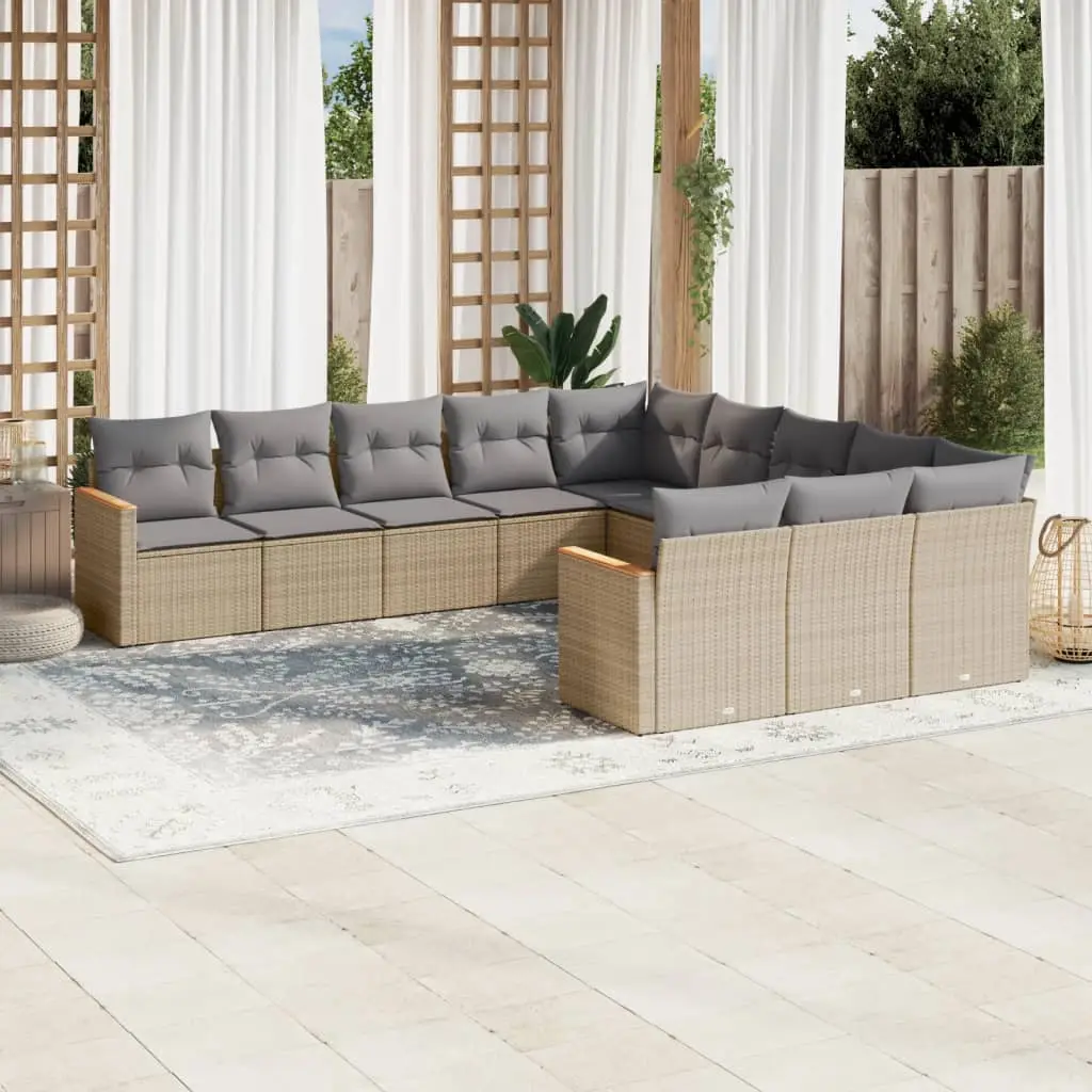 Ensemble de mobilier d’extérieur 11 pcs modulable avec coffres de rangement intégrés Beige – ComfortXL Outdoor Living