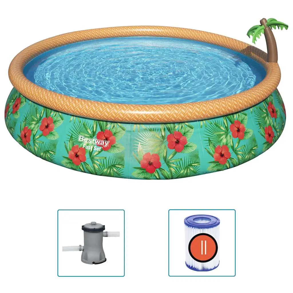 Ensemble de piscine – piscine hors sol gonflable Paradise Palms 457×84 cm PC428