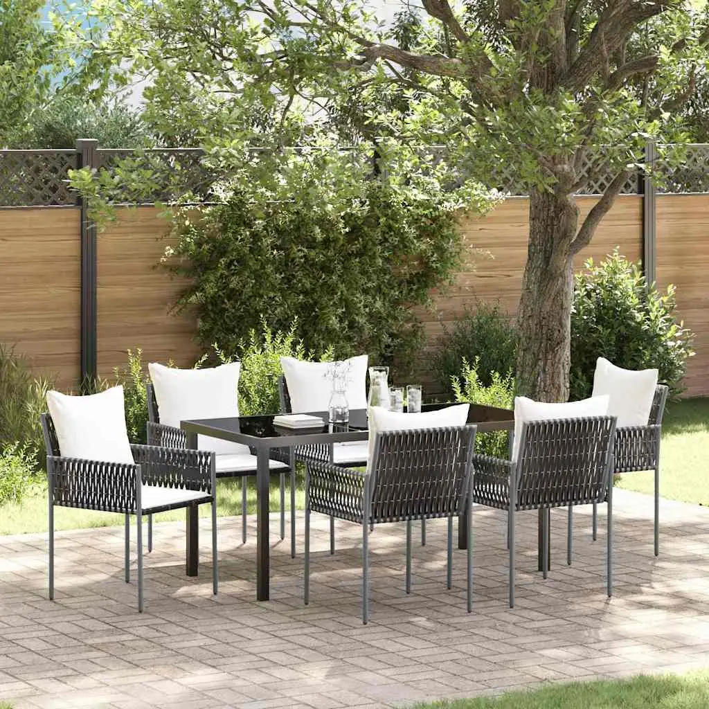 Ensemble de salle à manger pour jardin 7 pcs Marron et Noir vidaXL 3379097