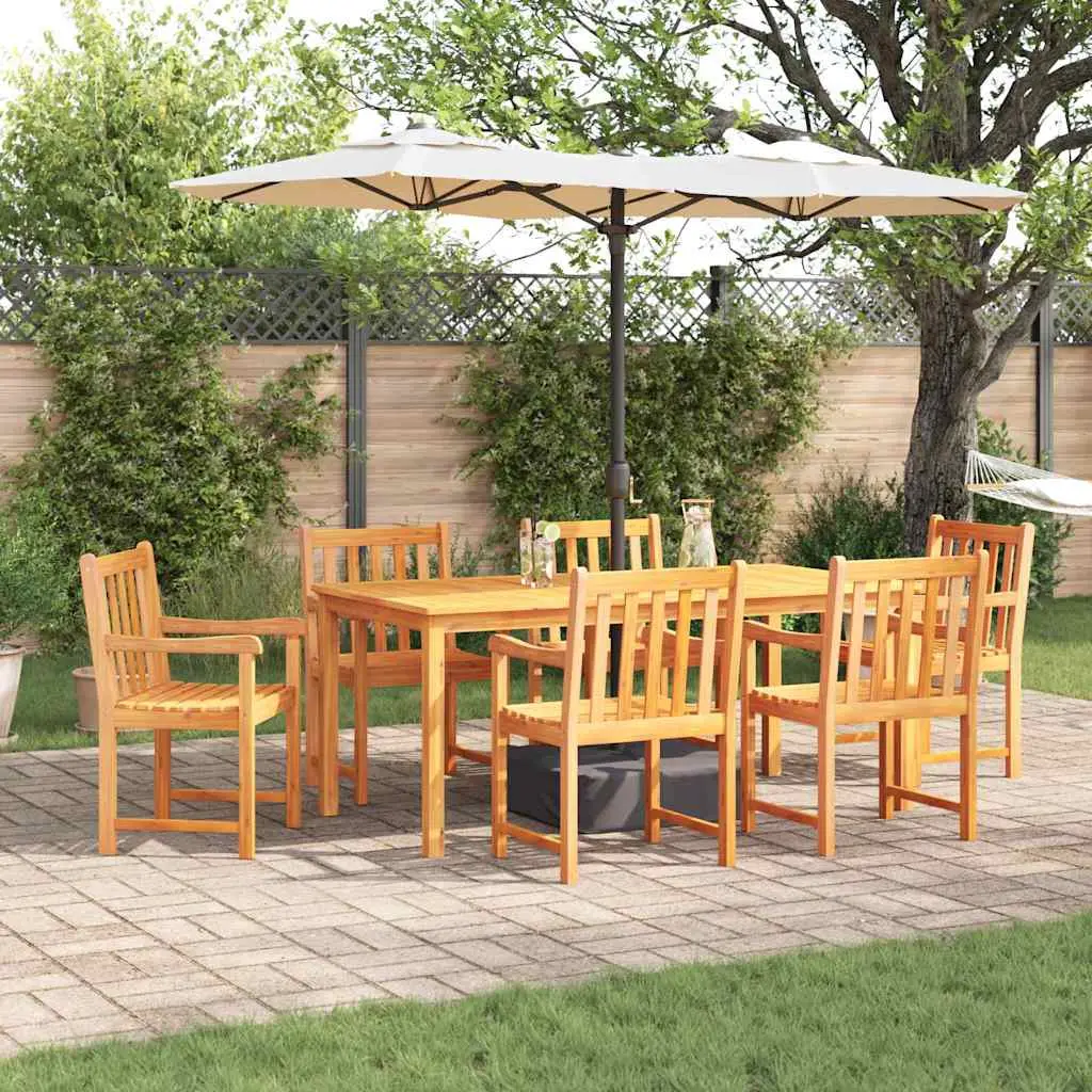 Ensemble de salle à manger pour jardin 7 pcs Marron vidaXL 3375647