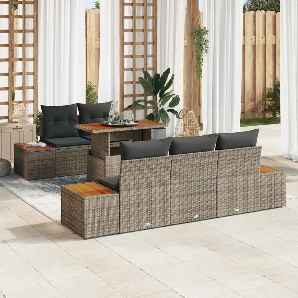 Ensemble de salle à manger pour jardin 6 pcs Gris et marron vidaXL 3350026
