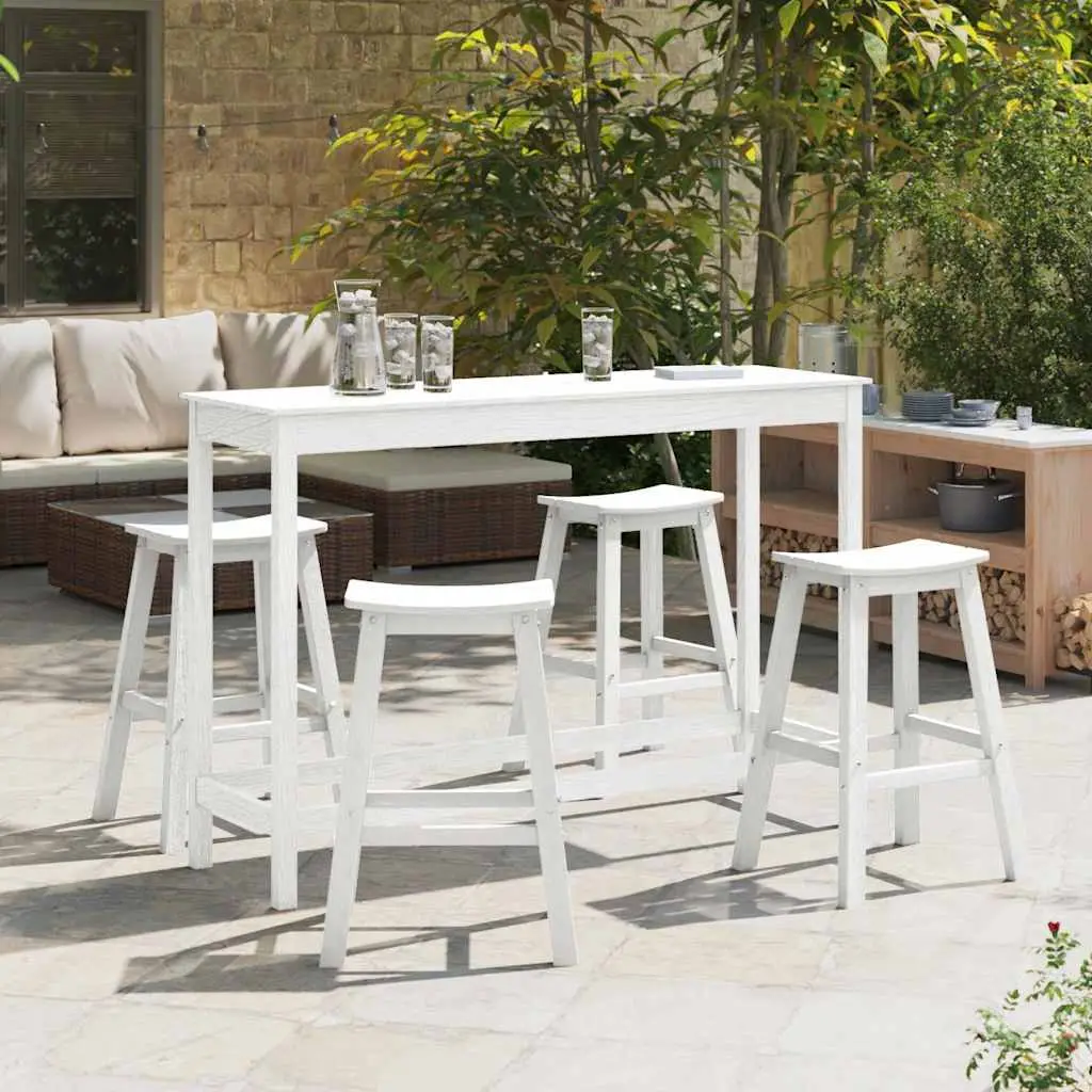 Ensemble de bar de jardin 4 pcs Blanc HDPE vidaXL 3335804