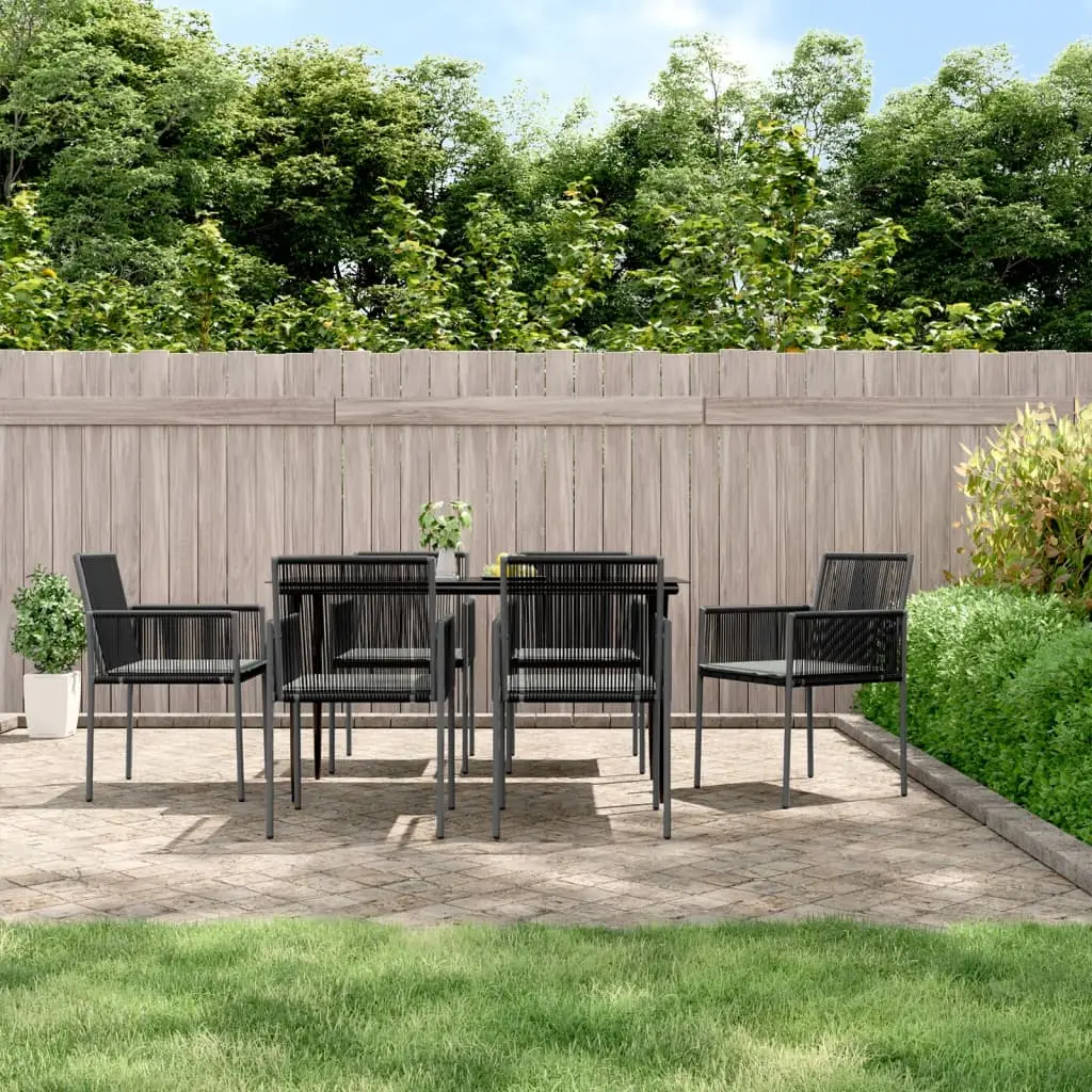Ensemble de 6 Chaises de Jardin en Résine Tressée avec Coussins Moelleux pour Patio Noir – ComfortXL Outdoor Living
