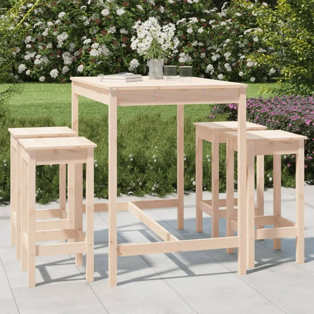 Ensemble de bar de jardin 5 pcs bois de pin massif vidaXL 3154745