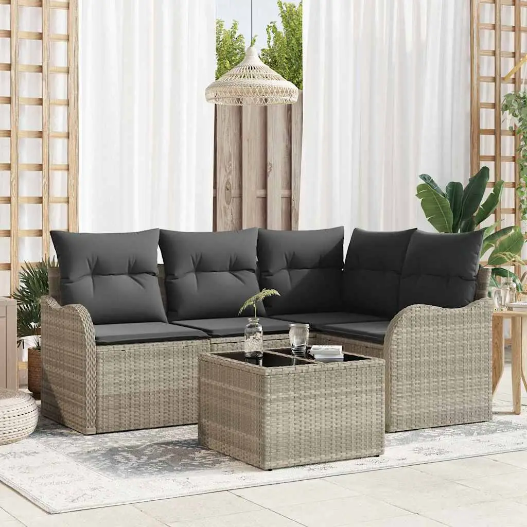 Ensemble de canapé de jardin Gris clair polyrotin vidaXL 3345692