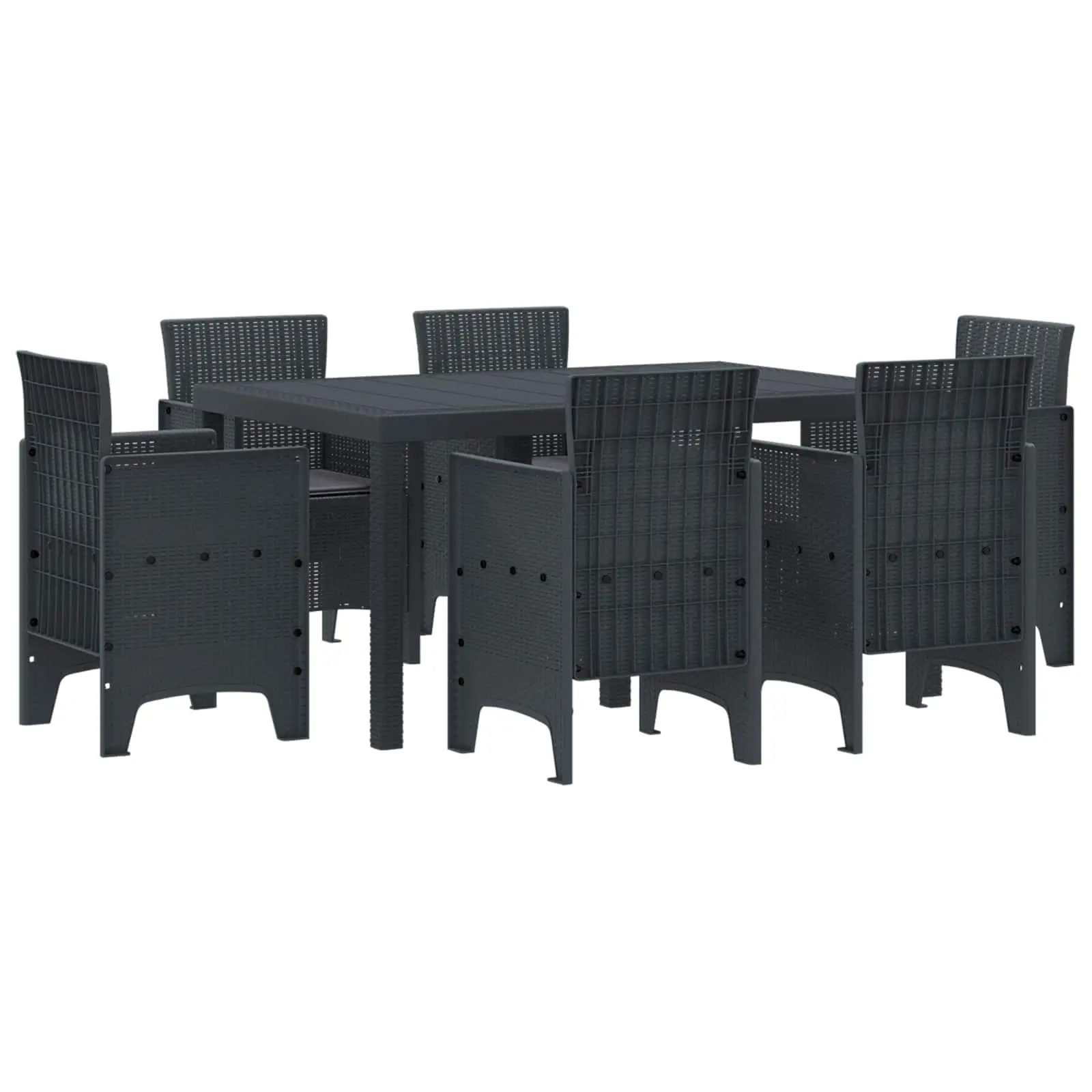 Ensemble de salle à manger pour jardin 7 pcs Anthracite vidaXL 3378555 Anthracite/ Anthracite