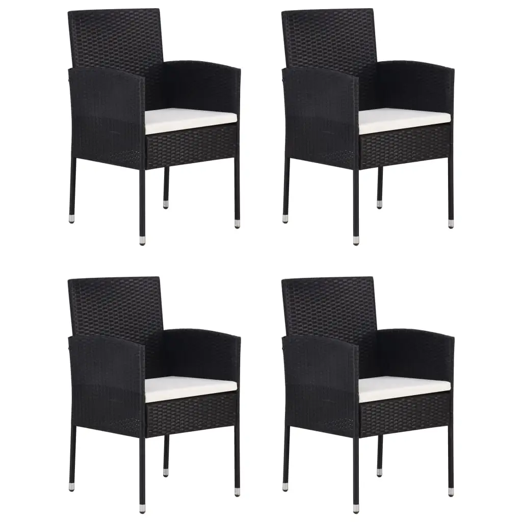Ensemble de 5 pcs table de jardin avec chaises – mobilier de jardin Noir-JU3085