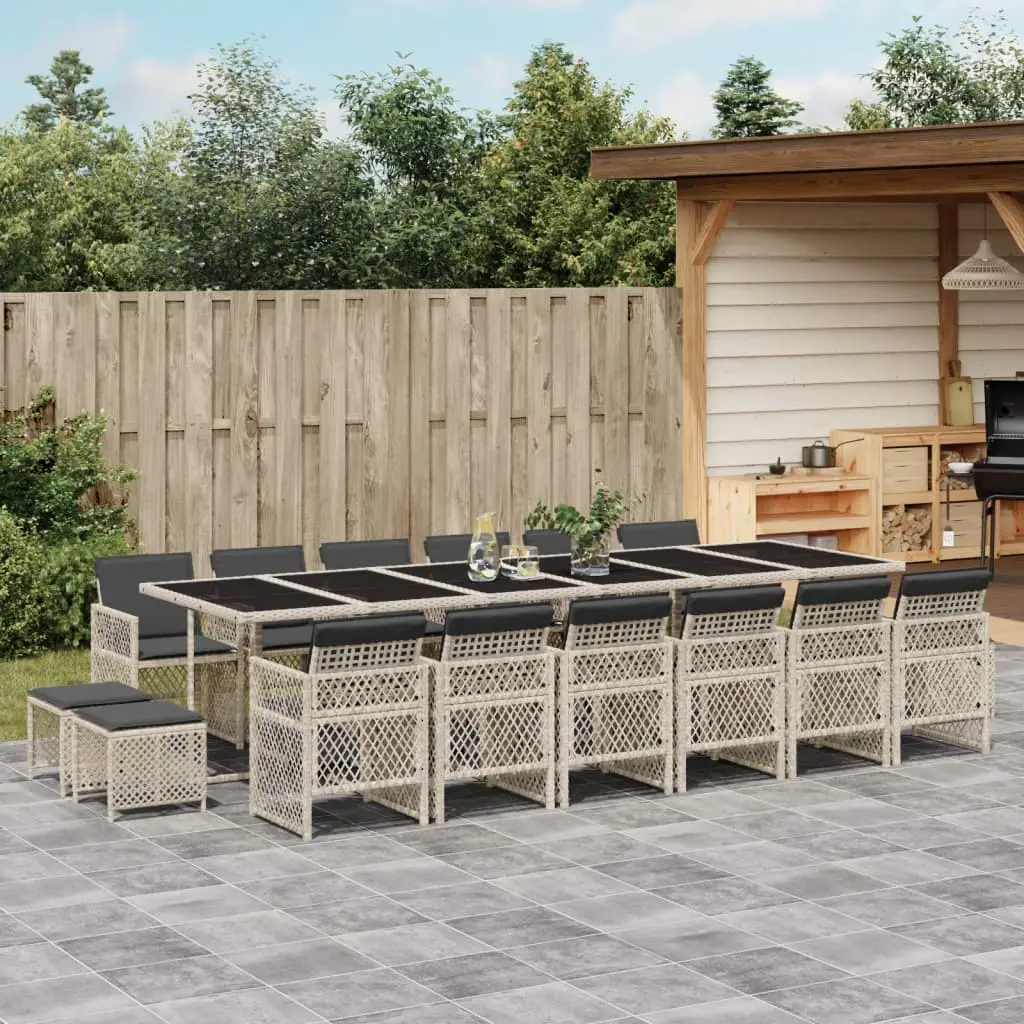 Ensemble de Jardin Encastrable Gris 16 Places, composé de 12 Chaises et 4 Tabourets – ComfortXL Outdoor Living
