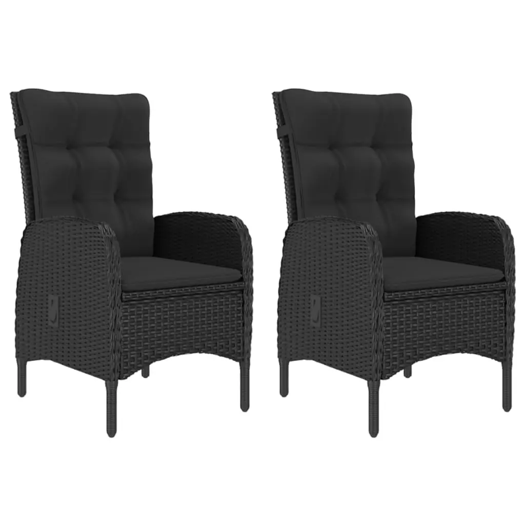 Ensemble de 3 pcs table de jardin avec chaises – mobilier de jardin Noir-JU3011