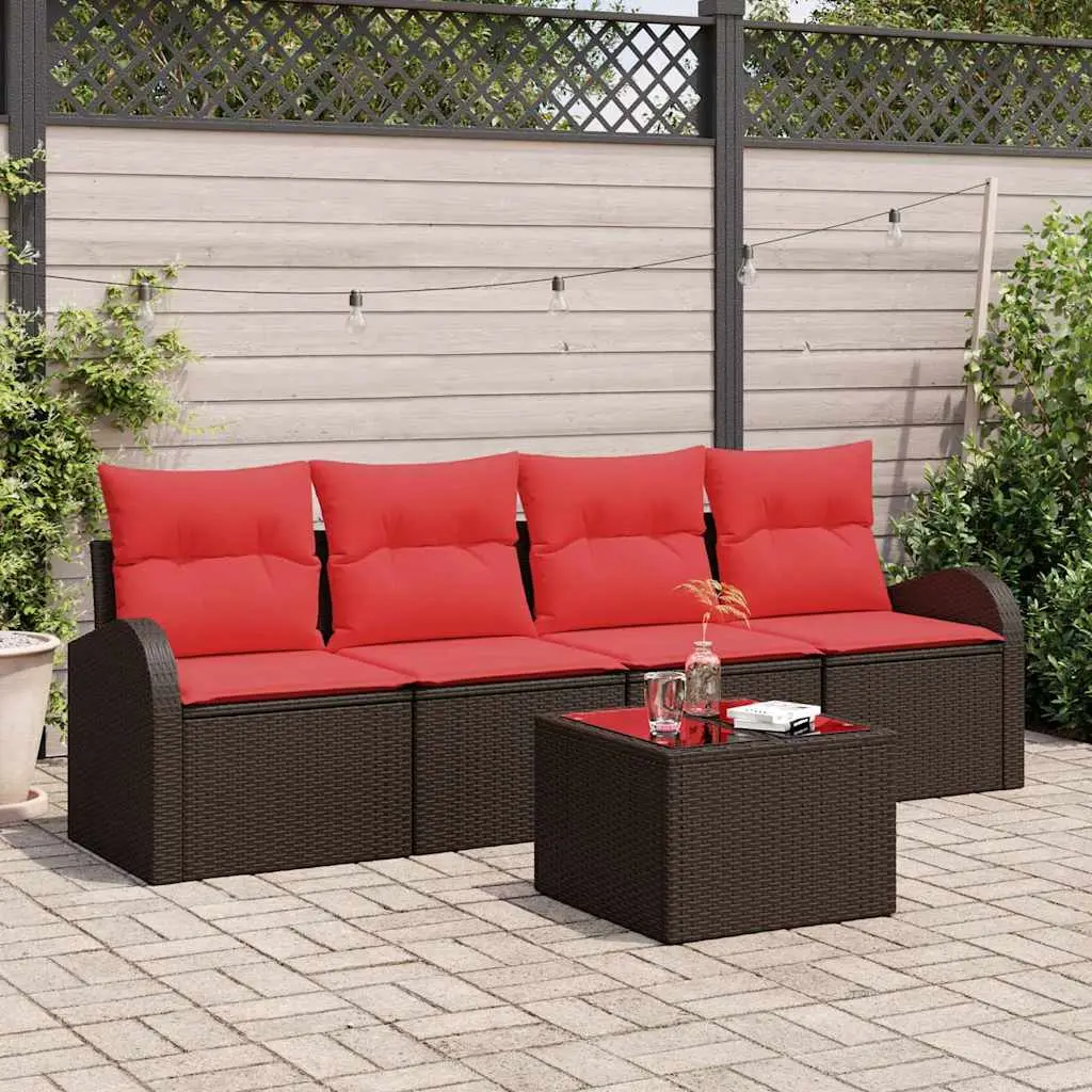 Ensemble de canapé de jardin Marron 55 x 55 x 37 cm polyrotin vidaXL 3345914