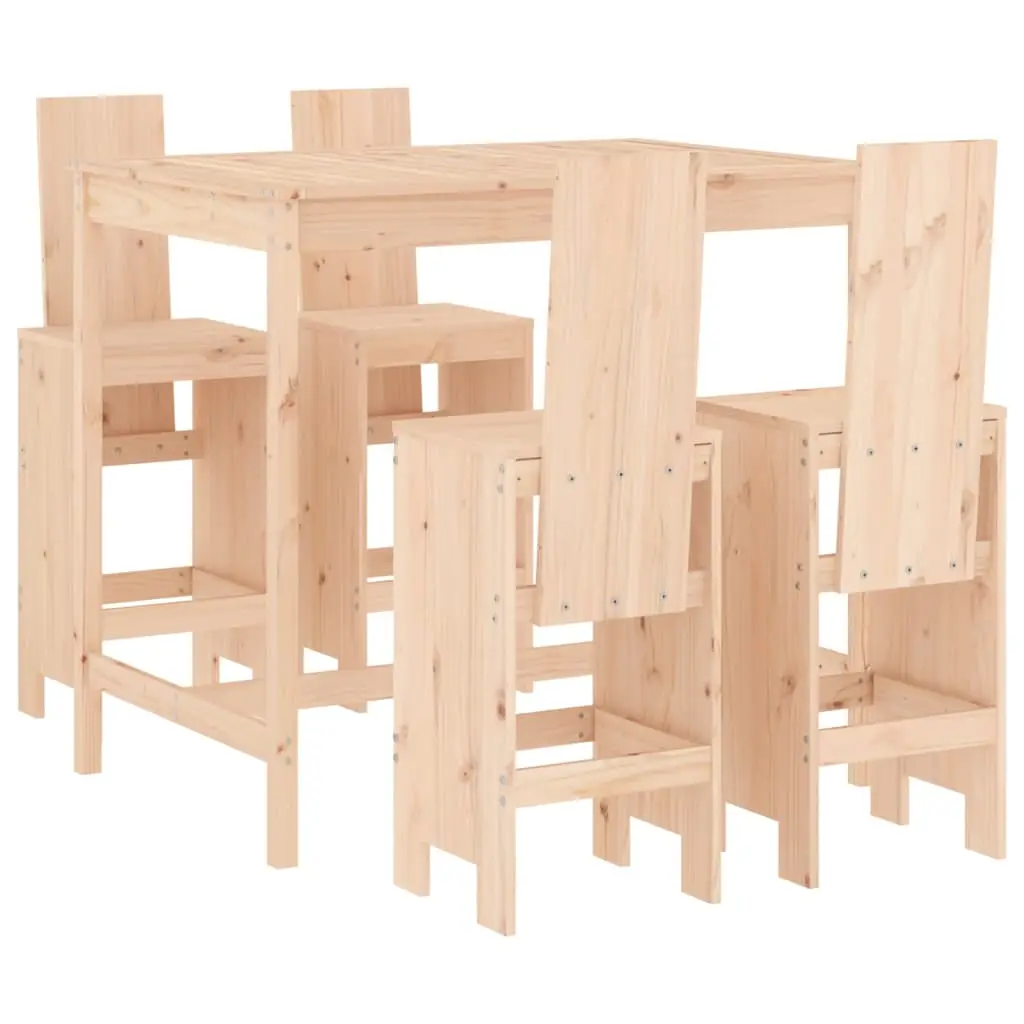Ensemble de 5 pcs bar de jardin – Mobilier d’extérieur – Mobilier de jardin bois de pin massif Brun
