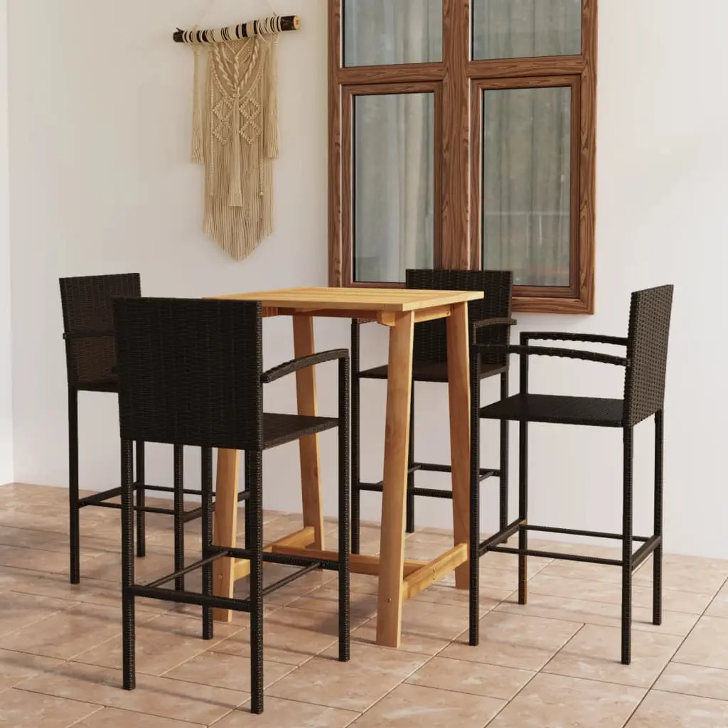 Ensemble de bar de jardin 5 pcs Marron vidaXL 3067955
