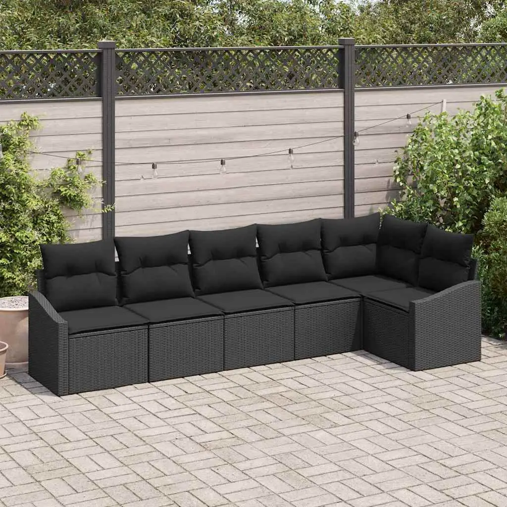 Ensemble de jardin 6 places en polyrotin noir modulable et confortable Noir – ComfortXL Outdoor Living