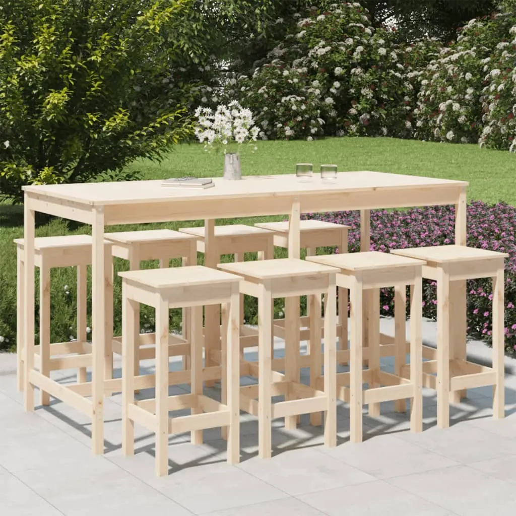 Ensemble de bar de jardin 9 pcs Bois de pin massif vidaXL 3154765