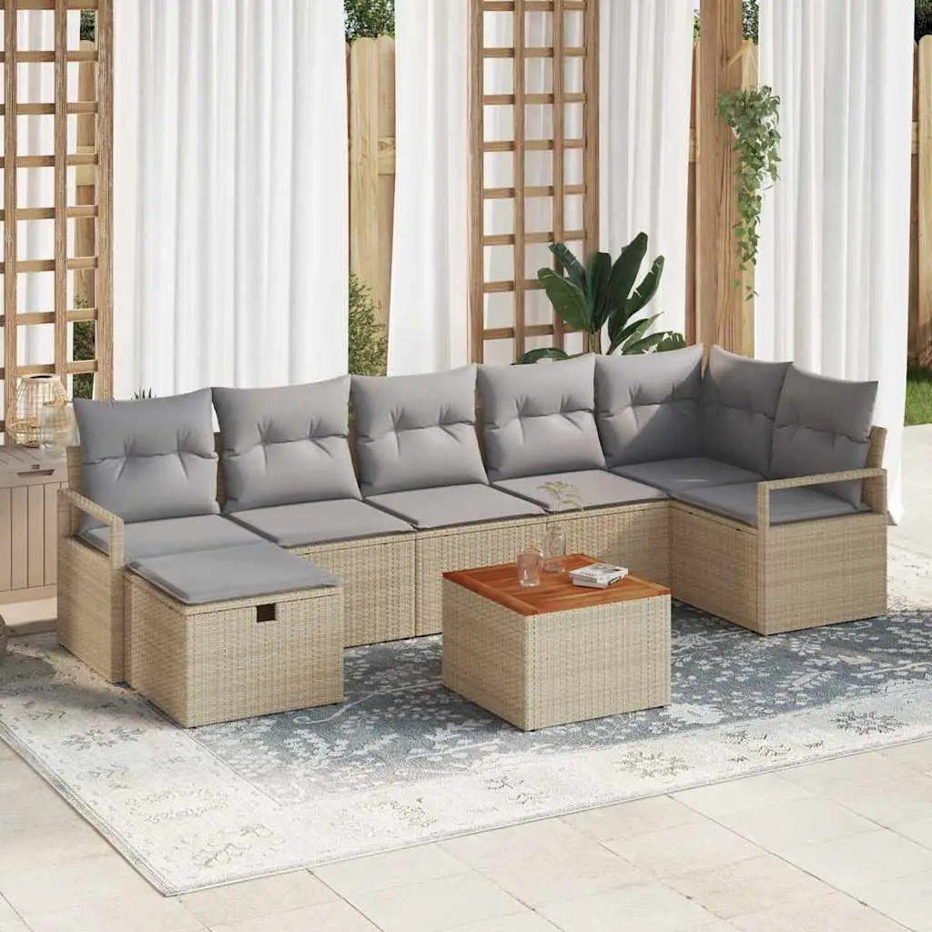 Ensemble de canapés 7 places avec rangement et coussins en polyester Beige – ComfortXL Outdoor Living