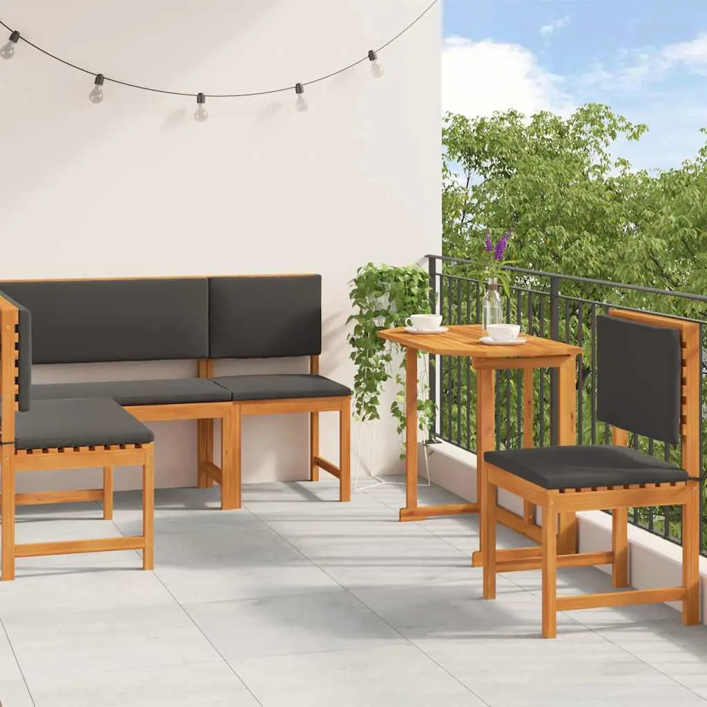 Ensemble de banc de jardin 4 pcs Marron Bois d’Acacia Massif vidaXL 3329102