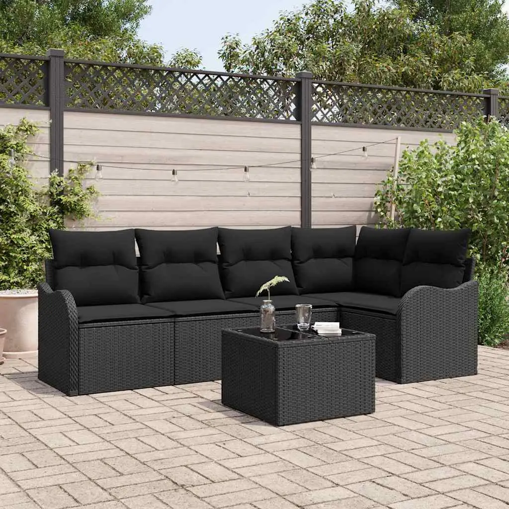 Ensemble de canapé de jardin Noir polyrotin vidaXL 3345713