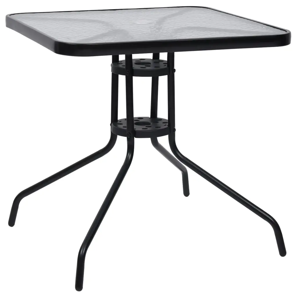 Ensemble de 3 pcs table de jardin avec chaises – mobilier de jardin Noir