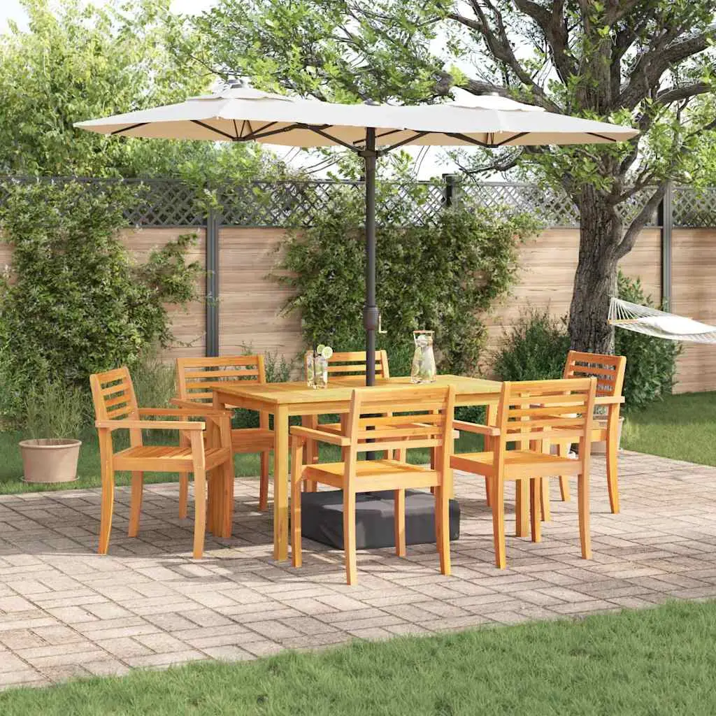 Ensemble de salle à manger pour jardin 7 pcs Marron vidaXL 3375664