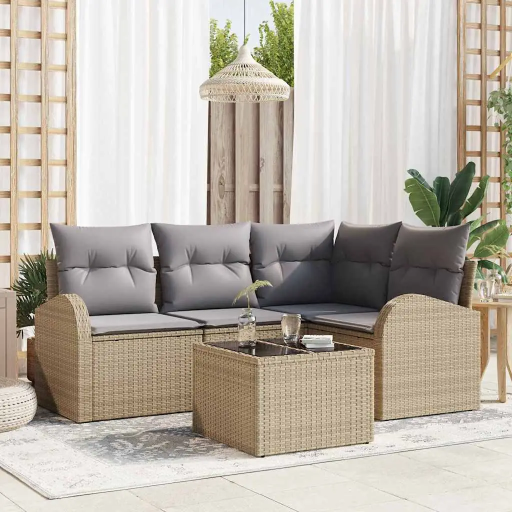 Ensemble de canapé de jardin Beige polyrotin vidaXL 3346030